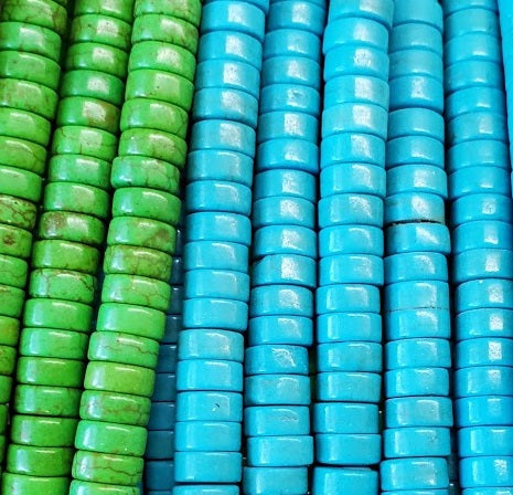 Dyed Turquoise Howlite Heishi