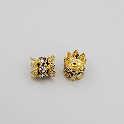 Rhinestone Double Bead Cap