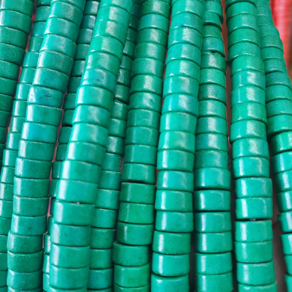 Dyed Turquoise Howlite Heishi