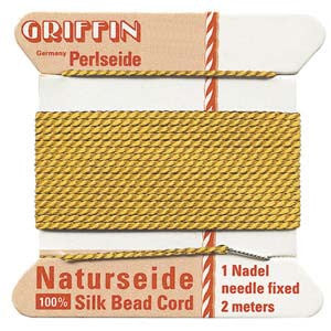 Griffin Silk Beading Cord & Needle Size 2 Brown, Women's, White