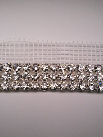Rhinestone Banding Crystal/White Mesh