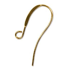 Brass Fish Hook Flat Plain Earwire Base Metal