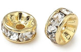 Stainless Rhinestone Rondelle Spacers