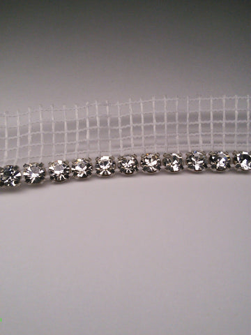 White Rhinestone Mesh Rhinestone Banding Crystal/White Mesh – Suns Crystal & Bead Supply