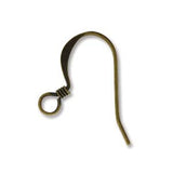 Brass Fish Hook Flat Coil Earwire Base Metal